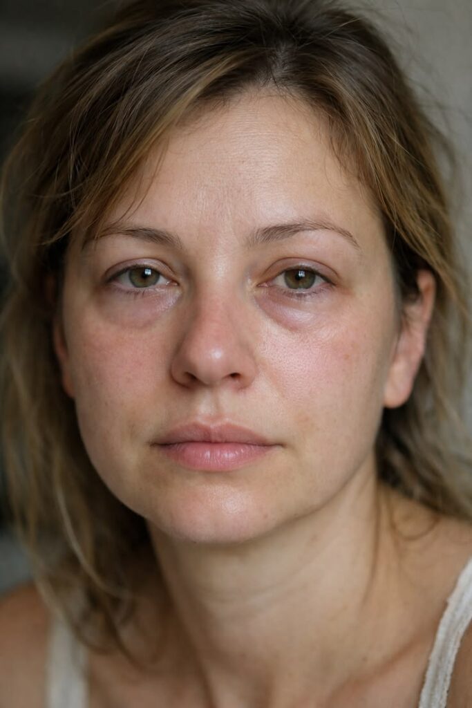 : Swollen face caused by dental infection or abscess
