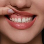Person following night oral care routine by brushing teeth before sleep